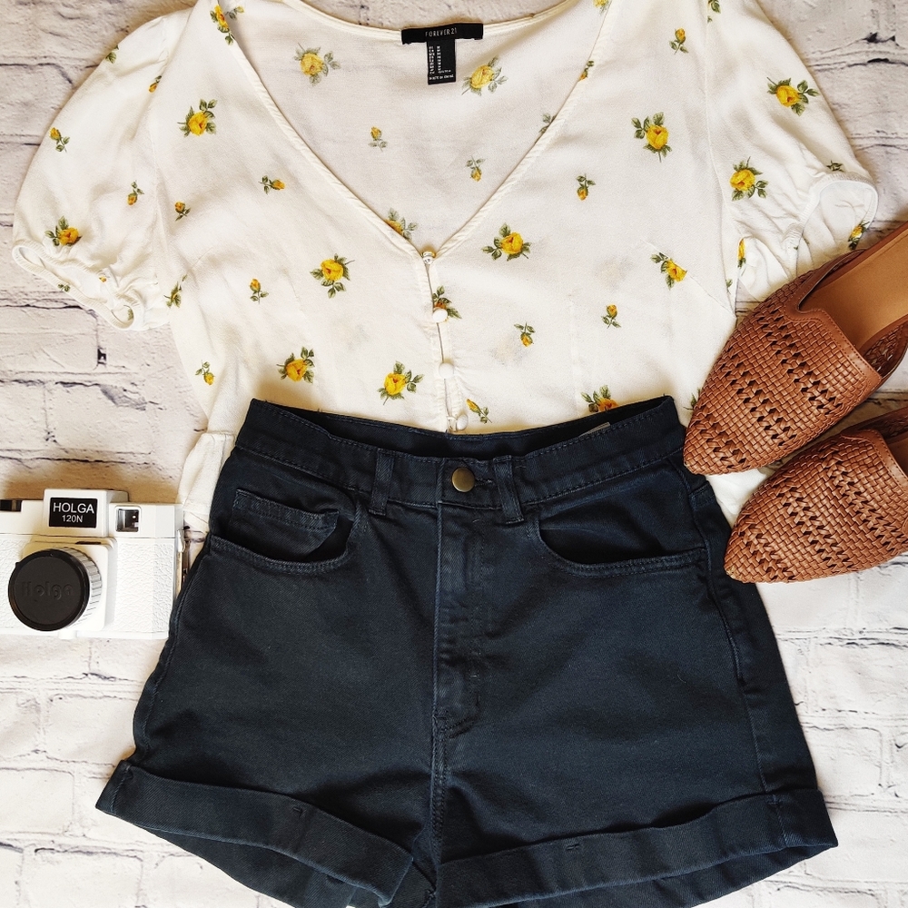 American Apparel | High Waisted Denim Shorts